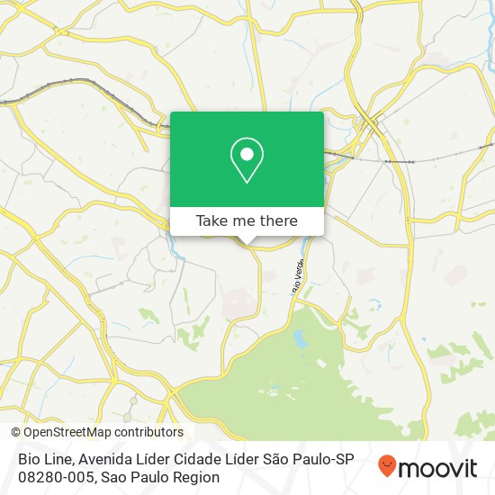 Mapa Bio Line, Avenida Líder Cidade Líder São Paulo-SP 08280-005