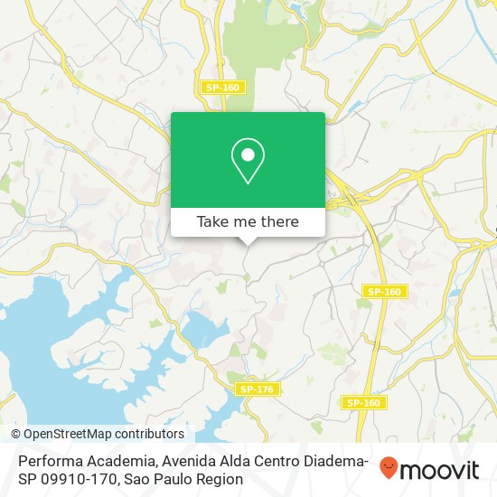 Mapa Performa Academia, Avenida Alda Centro Diadema-SP 09910-170