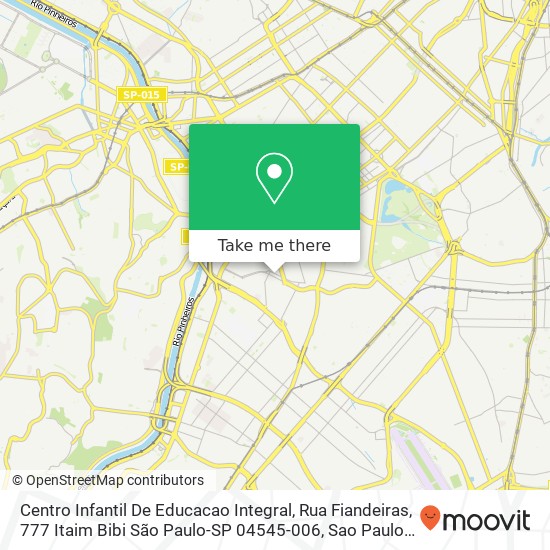 Mapa Centro Infantil De Educacao Integral, Rua Fiandeiras, 777 Itaim Bibi São Paulo-SP 04545-006