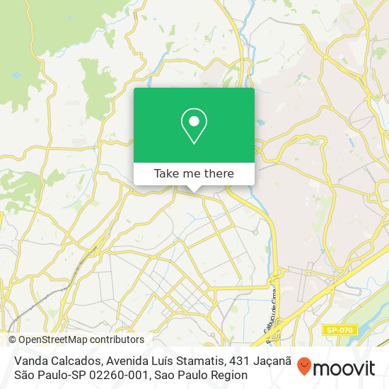 Mapa Vanda Calcados, Avenida Luís Stamatis, 431 Jaçanã São Paulo-SP 02260-001
