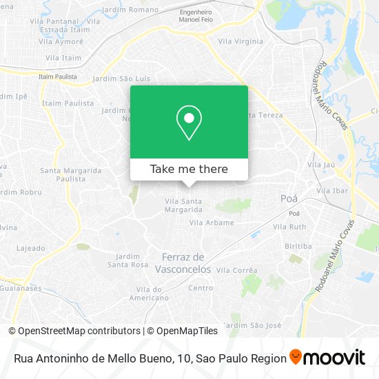 Rua Antoninho de Mello Bueno, 10 map