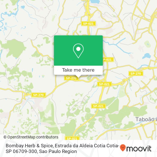 Mapa Bombay Herb & Spice, Estrada da Aldeia Cotia Cotia-SP 06709-300