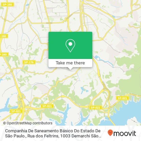 Mapa Companhia De Saneamento Básico Do Estado De São Paulo., Rua dos Feltrins, 1003 Demarchi São Bernardo do Campo-SP 09820-280