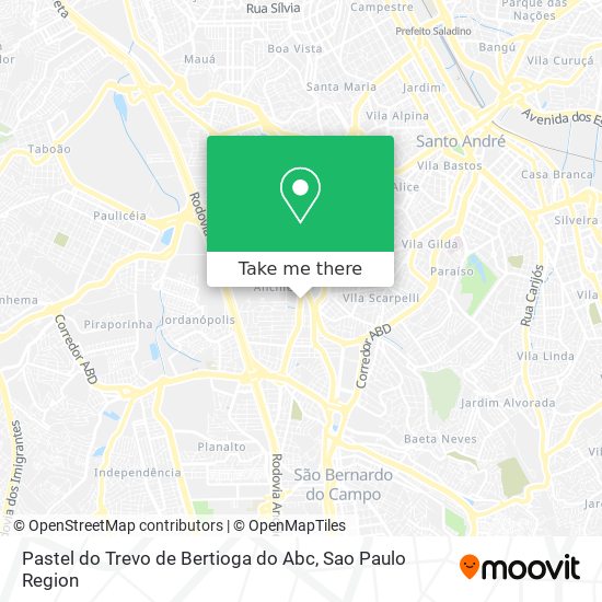 Pastel do Trevo de Bertioga do Abc map