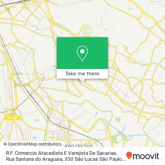 R.F. Comercio Atacadista E Varejista De Sacarias, Rua Santana do Araguaia, 350 São Lucas São Paulo-SP 03222-030 map
