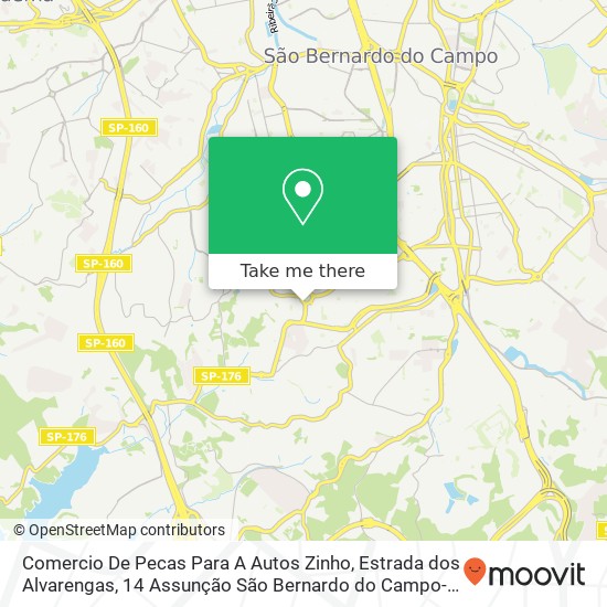 Mapa Comercio De Pecas Para A Autos Zinho, Estrada dos Alvarengas, 14 Assunção São Bernardo do Campo-SP 09850-550