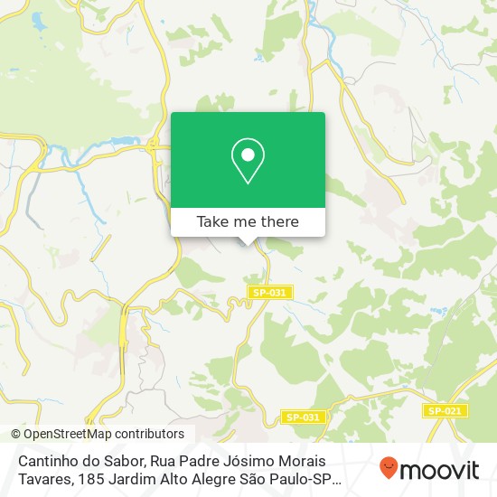 Mapa Cantinho do Sabor, Rua Padre Jósimo Morais Tavares, 185 Jardim Alto Alegre São Paulo-SP 08381-710