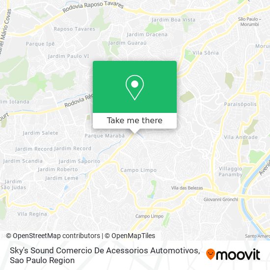 Sky's Sound Comercio De Acessorios Automotivos map