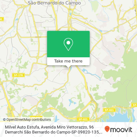 Mapa Milvel Auto Estufa, Avenida Miro Vettorazzo, 96 Demarchi São Bernardo do Campo-SP 09820-135