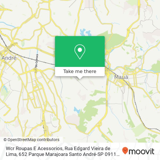 Mapa Wcr Roupas E Acessorios, Rua Edgard Vieira de Lima, 652 Parque Marajoara Santo André-SP 09112-075
