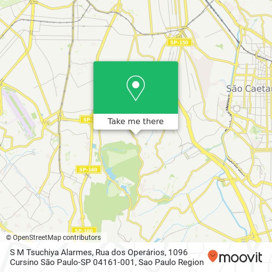 Mapa S M Tsuchiya Alarmes, Rua dos Operários, 1096 Cursino São Paulo-SP 04161-001