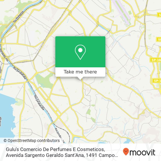 Mapa Gulu's Comercio De Perfumes E Cosmeticos, Avenida Sargento Geraldo Sant'Ana, 1491 Campo Grande São Paulo-SP 04674-225