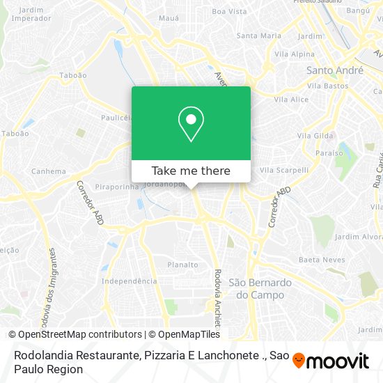Mapa Rodolandia Restaurante, Pizzaria E Lanchonete .