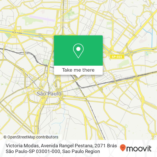 Mapa Victoria Modas, Avenida Rangel Pestana, 2071 Brás São Paulo-SP 03001-000