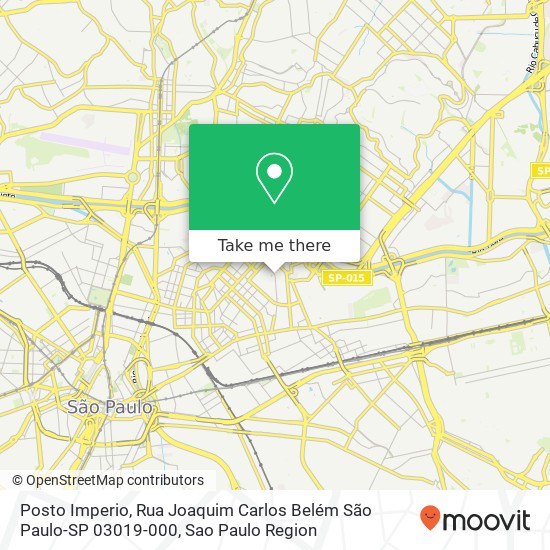 Posto Imperio, Rua Joaquim Carlos Belém São Paulo-SP 03019-000 map