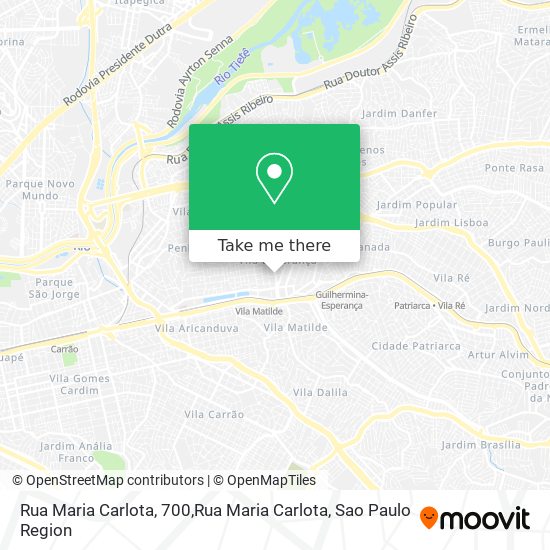 Mapa Rua Maria Carlota, 700,Rua Maria Carlota