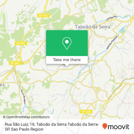 Mapa Rua São Luiz, 18, Taboão da Serra Taboão da Serra-SP