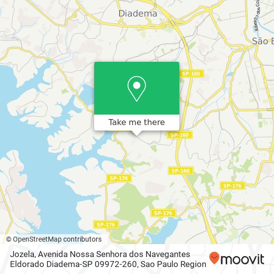 Mapa Jozela, Avenida Nossa Senhora dos Navegantes Eldorado Diadema-SP 09972-260