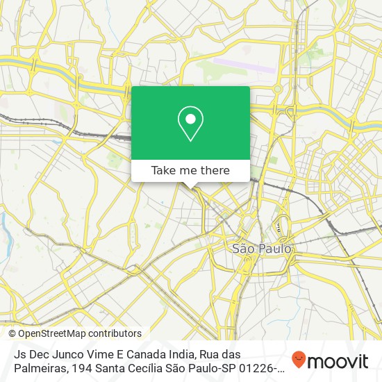 Mapa Js Dec Junco Vime E Canada India, Rua das Palmeiras, 194 Santa Cecília São Paulo-SP 01226-010
