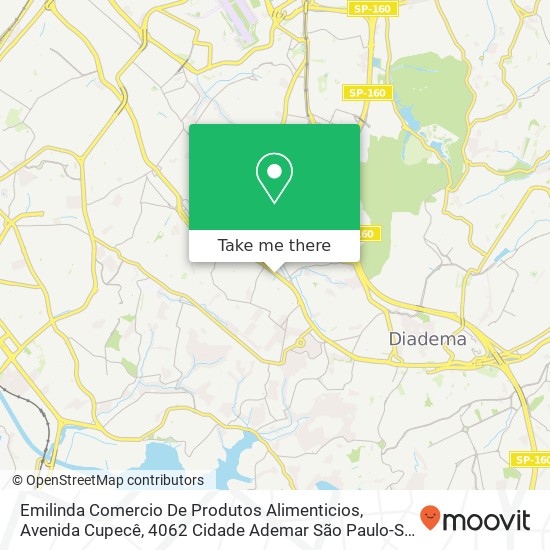 Emilinda Comercio De Produtos Alimenticios, Avenida Cupecê, 4062 Cidade Ademar São Paulo-SP 04366-001 map