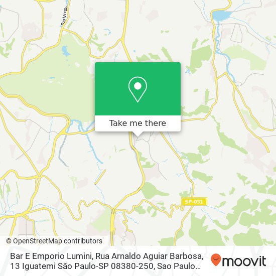 Mapa Bar E Emporio Lumini, Rua Arnaldo Aguiar Barbosa, 13 Iguatemi São Paulo-SP 08380-250