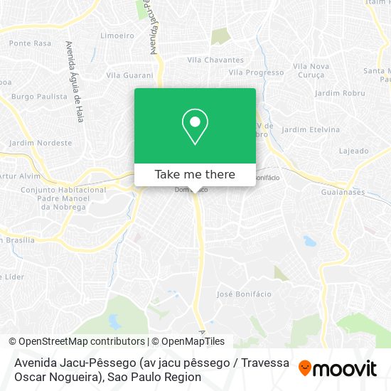 Mapa Avenida Jacu-Pêssego (av jacu pêssego / Travessa Oscar Nogueira)