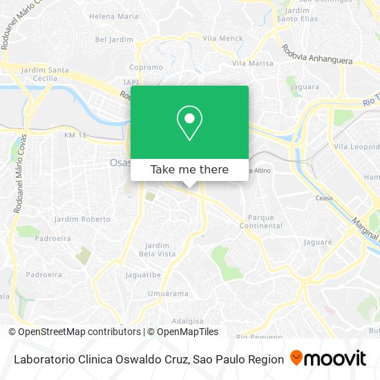 Mapa Laboratorio Clinica Oswaldo Cruz