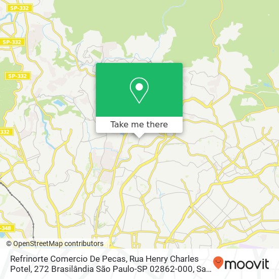 Mapa Refrinorte Comercio De Pecas, Rua Henry Charles Potel, 272 Brasilândia São Paulo-SP 02862-000