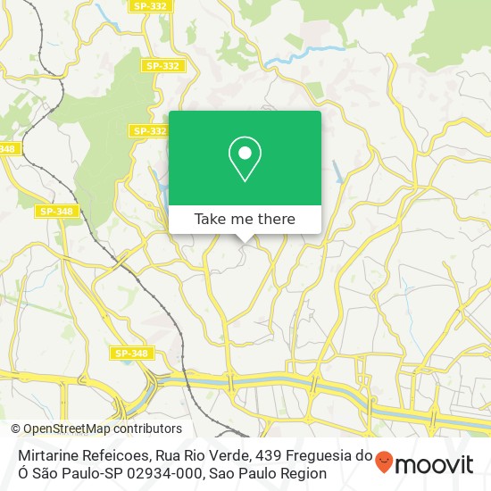 Mapa Mirtarine Refeicoes, Rua Rio Verde, 439 Freguesia do Ó São Paulo-SP 02934-000