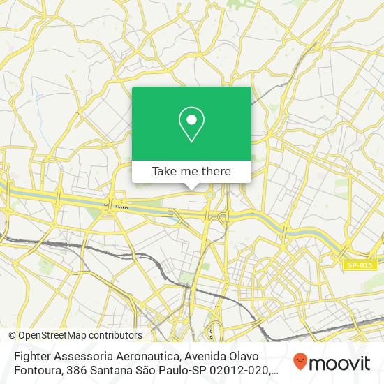 Mapa Fighter Assessoria Aeronautica, Avenida Olavo Fontoura, 386 Santana São Paulo-SP 02012-020