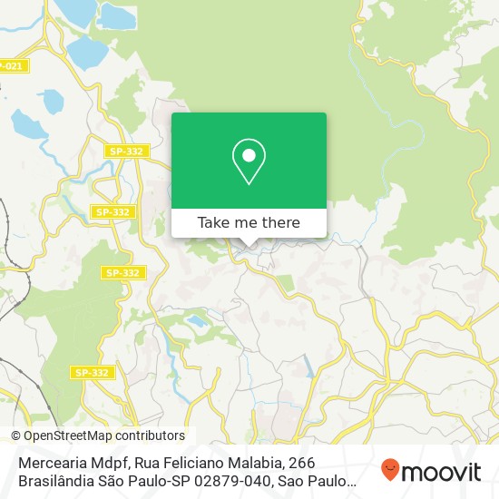Mapa Mercearia Mdpf, Rua Feliciano Malabia, 266 Brasilândia São Paulo-SP 02879-040