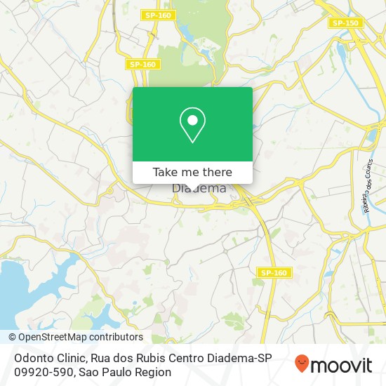 Mapa Odonto Clinic, Rua dos Rubis Centro Diadema-SP 09920-590