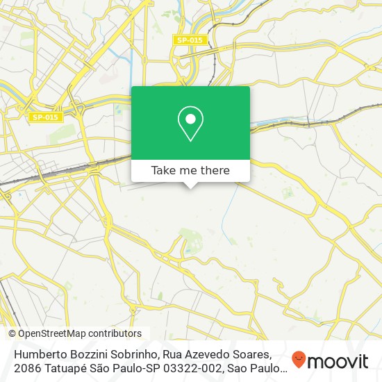 Humberto Bozzini Sobrinho, Rua Azevedo Soares, 2086 Tatuapé São Paulo-SP 03322-002 map