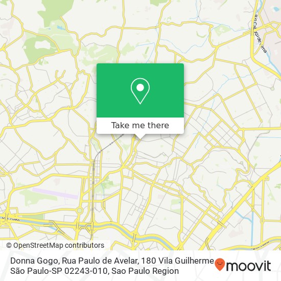 Mapa Donna Gogo, Rua Paulo de Avelar, 180 Vila Guilherme São Paulo-SP 02243-010