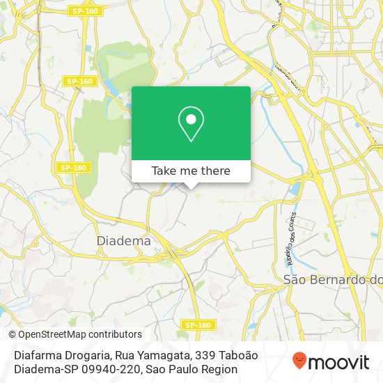 Diafarma Drogaria, Rua Yamagata, 339 Taboão Diadema-SP 09940-220 map