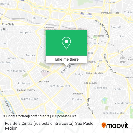 Rua Bela Cintra (rua bela cintra costa) map