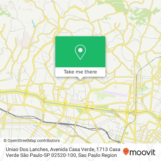 Mapa Uniao Dos Lanches, Avenida Casa Verde, 1713 Casa Verde São Paulo-SP 02520-100