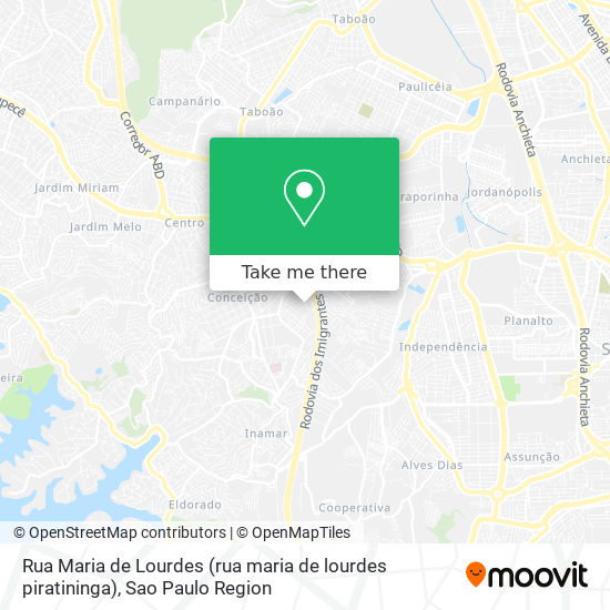 Rua Maria de Lourdes (rua maria de lourdes piratininga) map