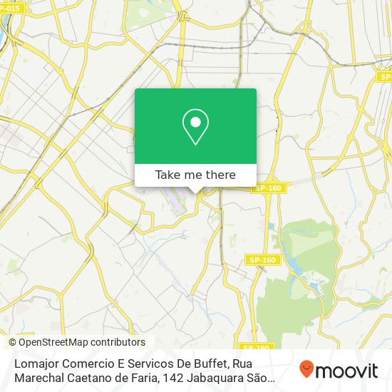 Mapa Lomajor Comercio E Servicos De Buffet, Rua Marechal Caetano de Faria, 142 Jabaquara São Paulo-SP 04342-120