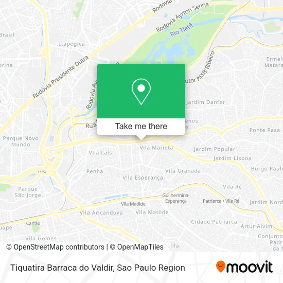 Tiquatira Barraca do Valdir map