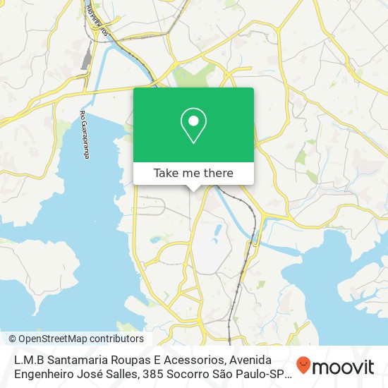 Mapa L.M.B Santamaria Roupas E Acessorios, Avenida Engenheiro José Salles, 385 Socorro São Paulo-SP 04776-100