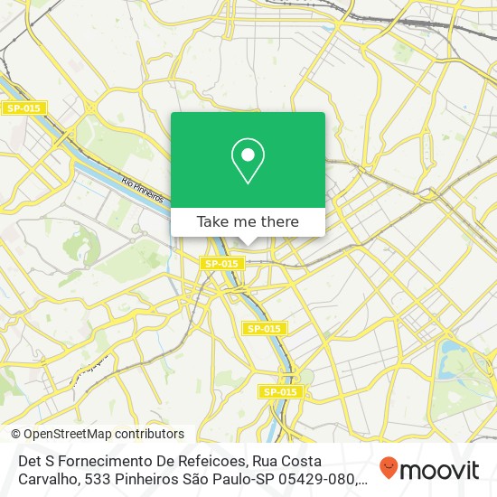 Mapa Det S Fornecimento De Refeicoes, Rua Costa Carvalho, 533 Pinheiros São Paulo-SP 05429-080