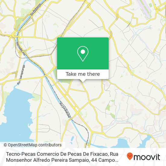 Tecno-Pecas Comercio De Pecas De Fixacao, Rua Monsenhor Alfredo Pereira Sampaio, 44 Campo Grande São Paulo-SP 04676-011 map