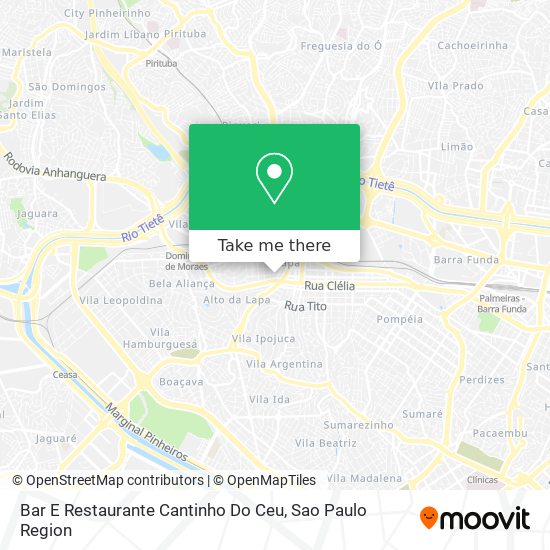 Mapa Bar E Restaurante Cantinho Do Ceu