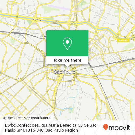 Mapa Dwbc Confeccoes, Rua Maria Benedita, 33 Sé São Paulo-SP 01015-040
