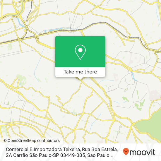 Mapa Comercial E Importadora Teixeira, Rua Boa Estrela, 2A Carrão São Paulo-SP 03449-005