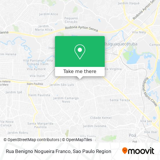 Mapa Rua Benigno Nogueira Franco