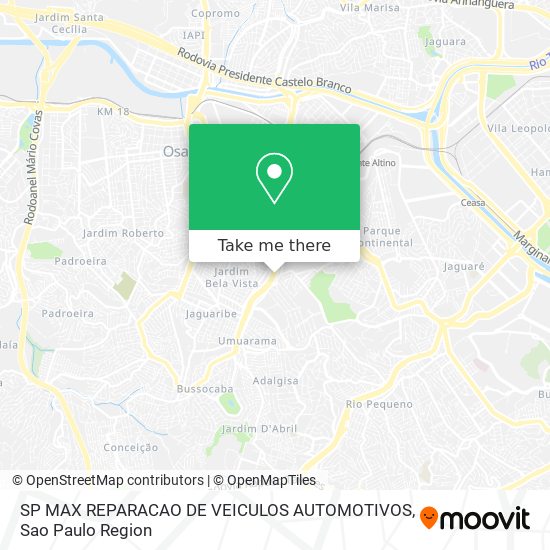 SP MAX REPARACAO DE VEICULOS AUTOMOTIVOS map
