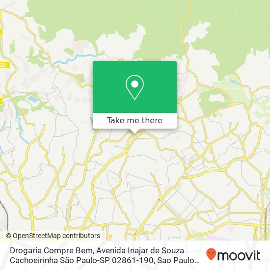 Mapa Drogaria Compre Bem, Avenida Inajar de Souza Cachoeirinha São Paulo-SP 02861-190