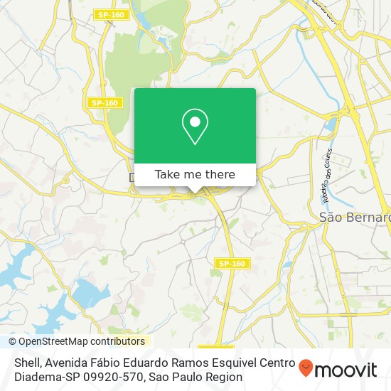 Mapa Shell, Avenida Fábio Eduardo Ramos Esquivel Centro Diadema-SP 09920-570